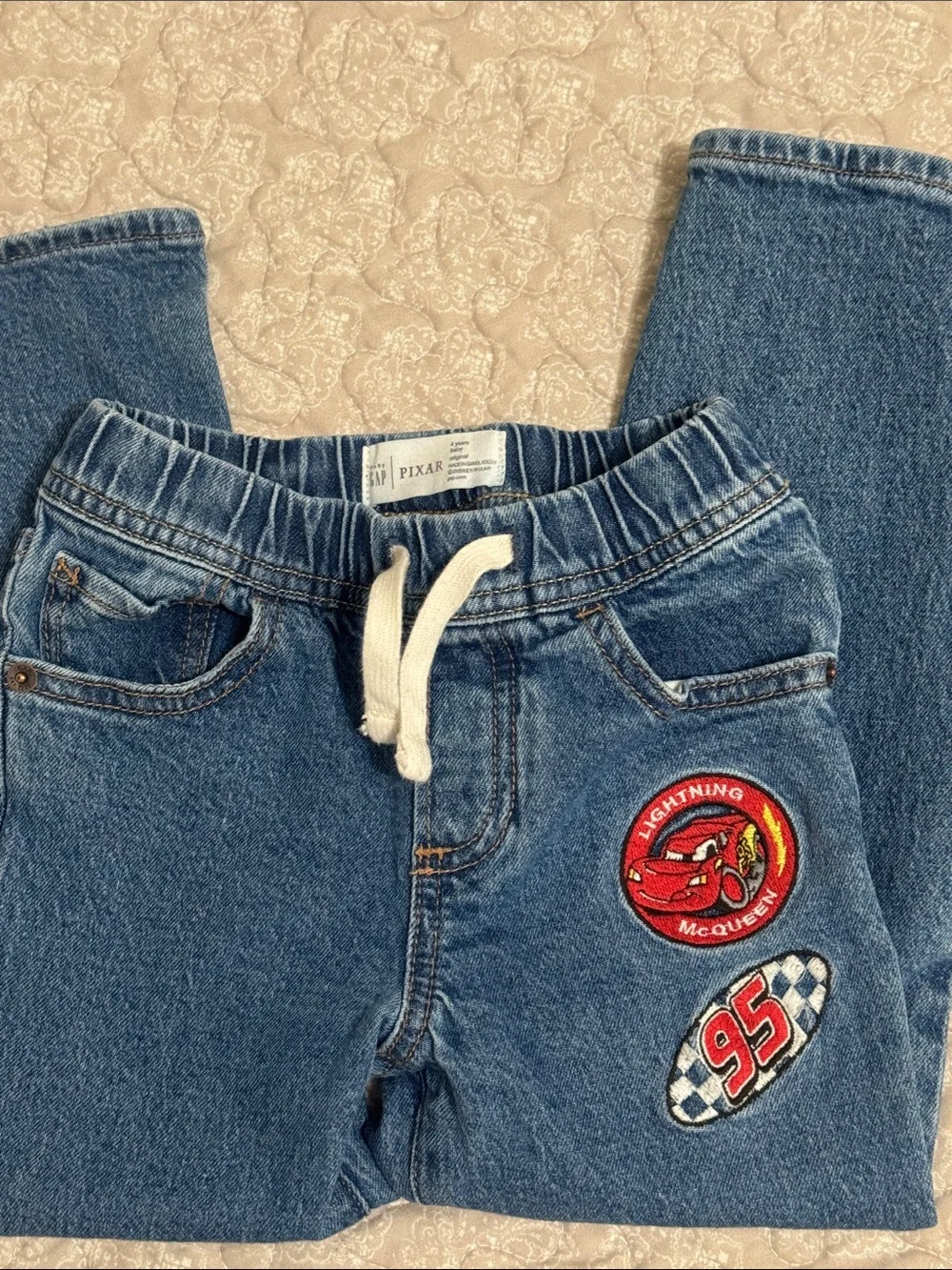 GAP Blue Denim Jeans with Red Racing Patches